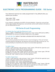 Elock Programming Guide 150 Series thumbnail