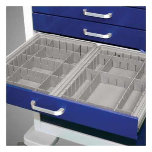 Deep Configurable Gray Plastic Divider Tray