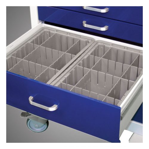 Deep Configurable Gray Plastic Divider Tray