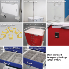 Waterloo Steel Emergency Cart Standard Accessory Package