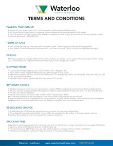 Waterloo Terms and Conditions