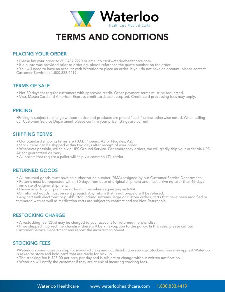 Waterloo Terms and Conditions