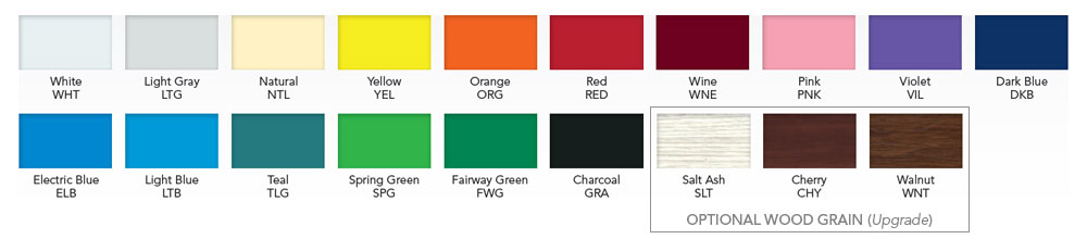finish-color-swatches Durable Finish Colors
