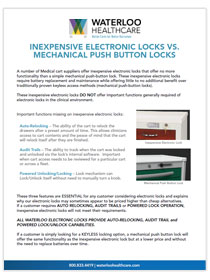 Advantages of Mechanical Pushbutton Locks